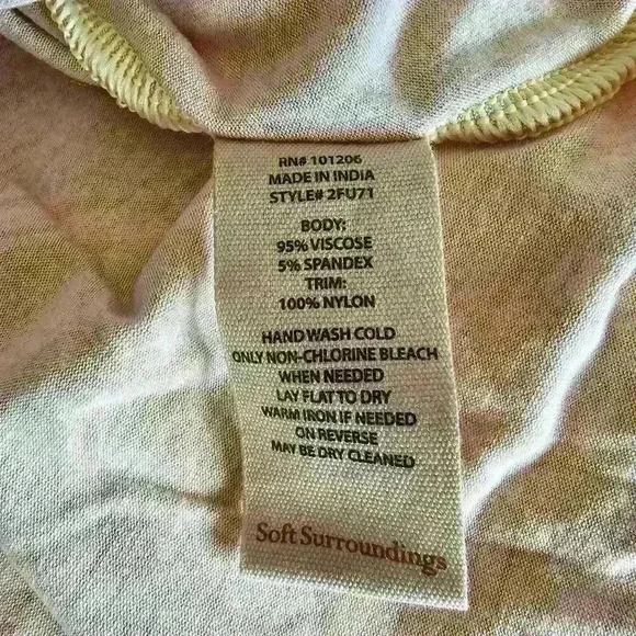 ✨Like New✨ Soft Surroundings Lilia Beaded V-Neck Tunic, Orange/Tan, Size XS - Picture 5 of 5